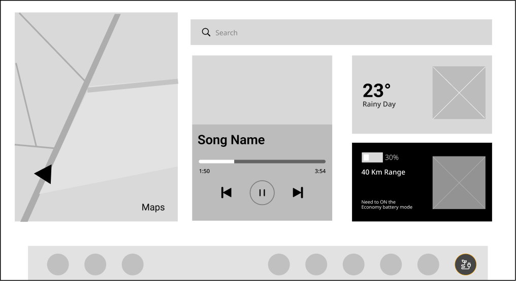 Wireframe of the low-battery dashboard