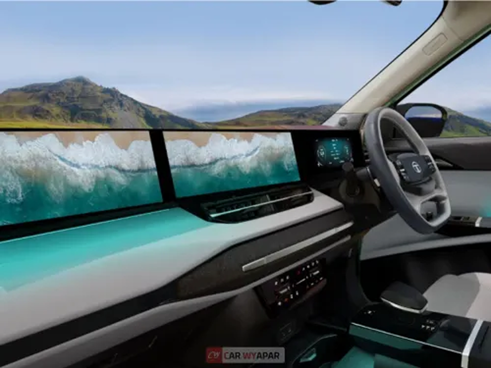 Sierra slab display with three connected screens