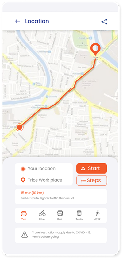 Check location screen