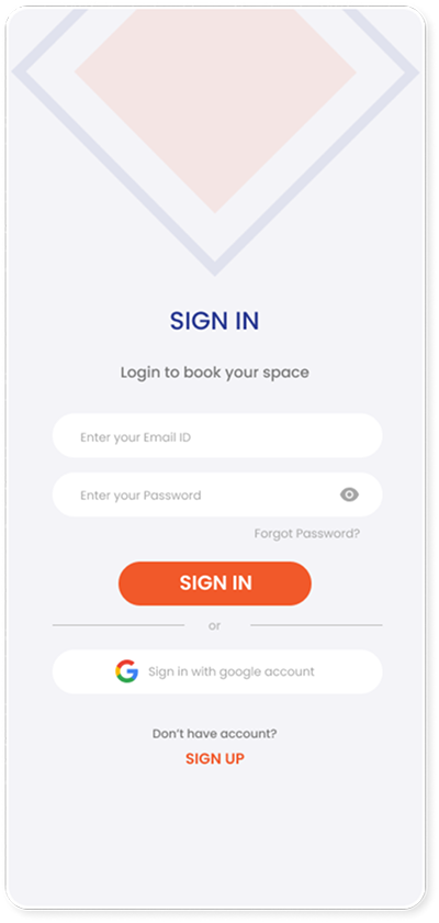 Log in screens